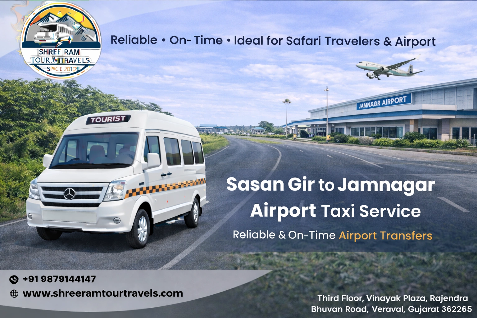 Sasan Gir to Jamnagar Airport Taxi Service - Reliable Long-Distance Airport Transfers