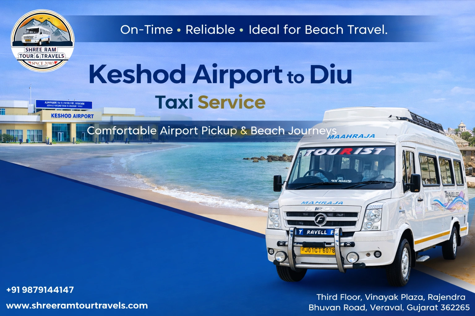 Keshod Airport to Diu Taxi Service - Smooth Airport Pickup & Relaxing Beach Travel